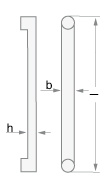 Technical drawing of a suspension key with dimensions