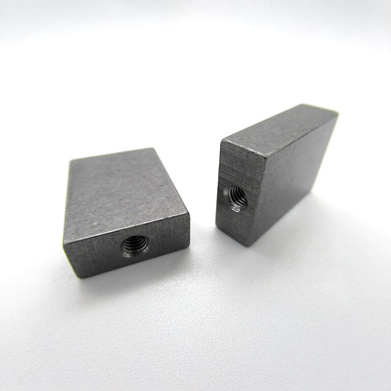 Wedge-shaped custom part with internal thread